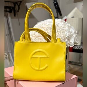 Telfar mini yellow crossbody tote